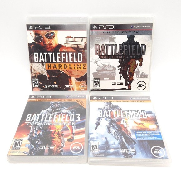 Lot Of PS3 Video Game Battlefield 3, 4 Bad Company 2 Hardline Sony Playstation 3 - Picture 2 of 6
